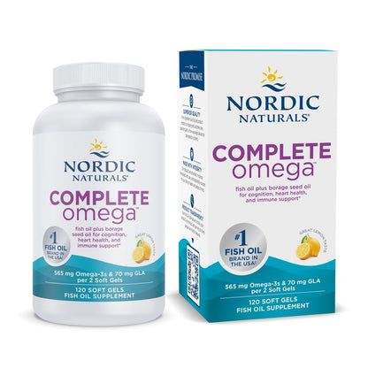 Nordic Naturals Complete Omega Lemon Flavor - 120 Soft Gels | EPA & DHA + GLA