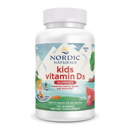 Nordic Naturals Vitamin D3 Gummies Kids – Wild Watermelon Splash (400 IU) – 120 Gummies