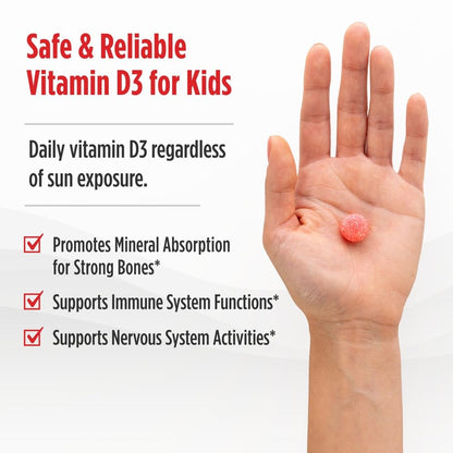 Nordic Naturals Vitamin D3 Gummies Kids – Wild Watermelon Splash (400 IU) – 120 Gummies