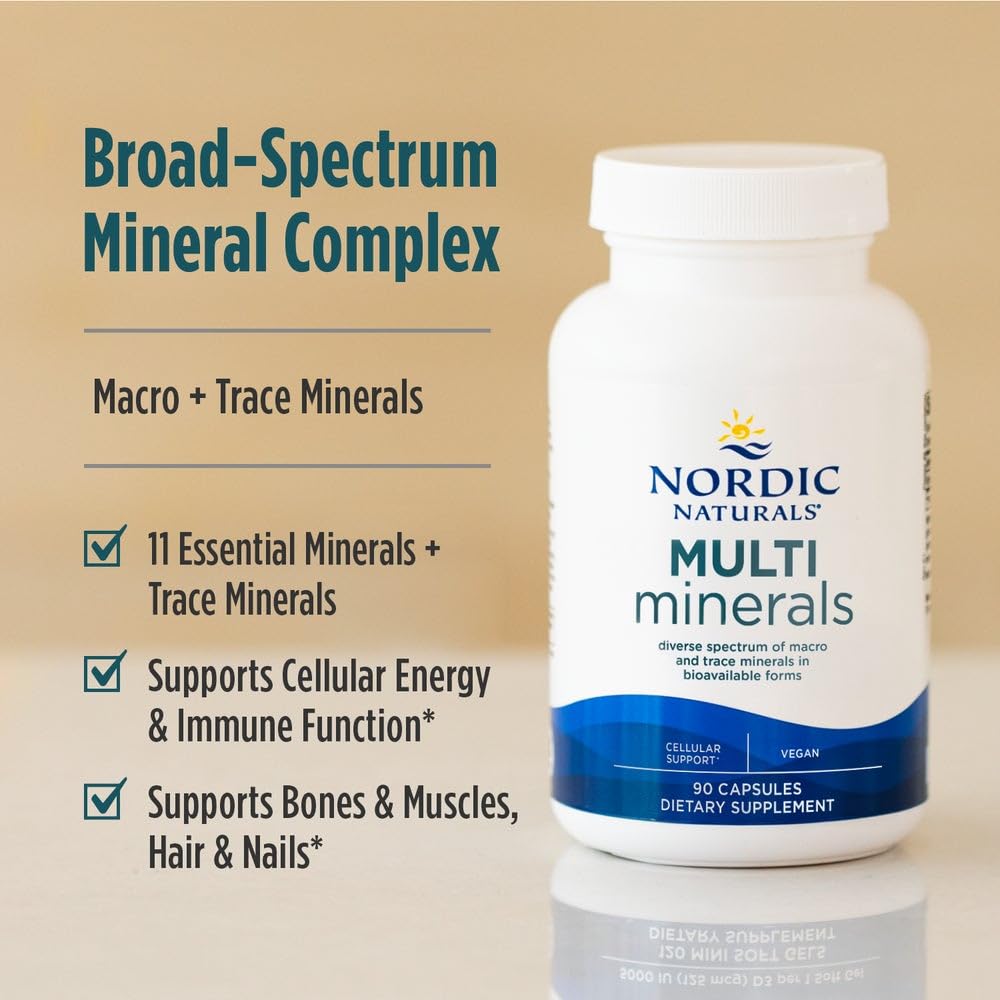 Nordic Naturals Multi Minerals Unflavored – 90 Capsules | 11 Essential Minerals | Vegan & Non-GMO | 30 Servings