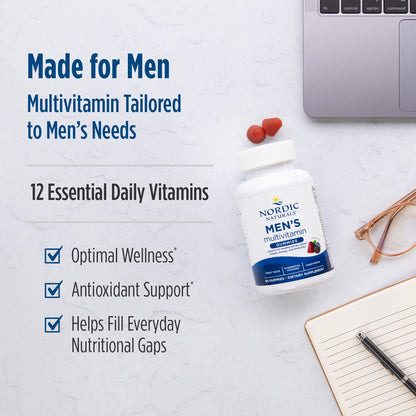 Nordic Naturals Men's Multivitamin Gummies - Mixed Berry (60 Gummies) | 30 Servings