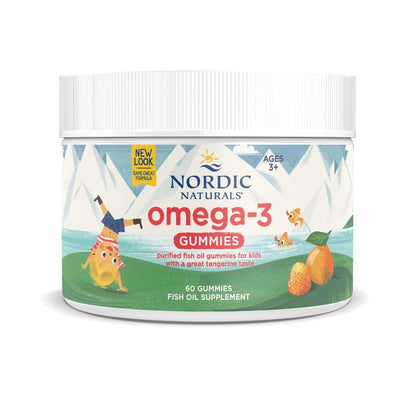 Nordic Naturals Omega-3 Gummies Tangerine – 60 Gummies | 82 mg EPA/DHA | Non-GMO
