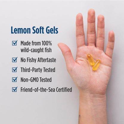 Nordic Naturals Omega-3 Lemon Flavor - 90 Soft Gels, 690 mg EPA & DHA
