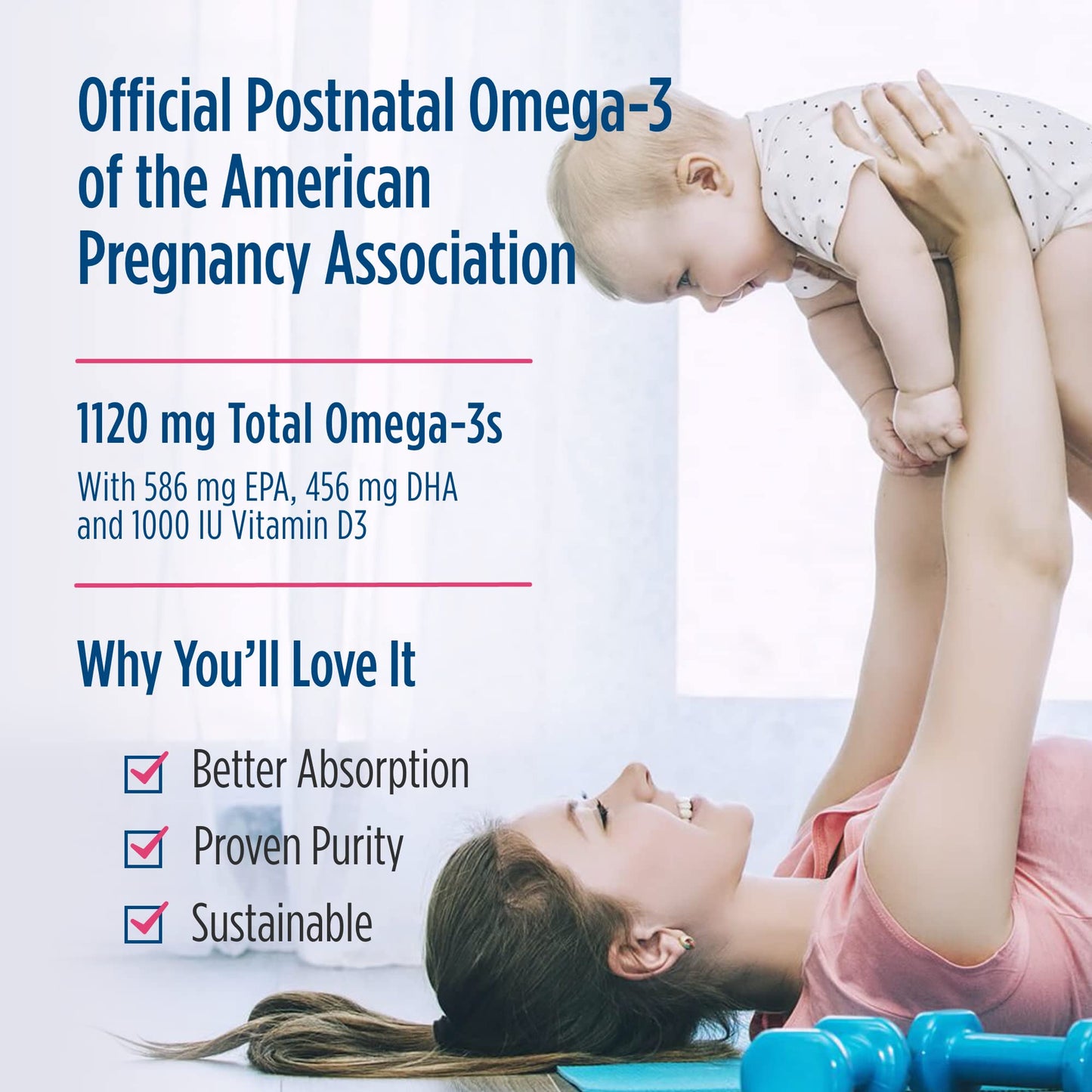 Nordic Naturals Postnatal Omega-3 Lemon - 60 Soft Gels | 1120 Total Omega-3 + 1000 IU Vitamin D3