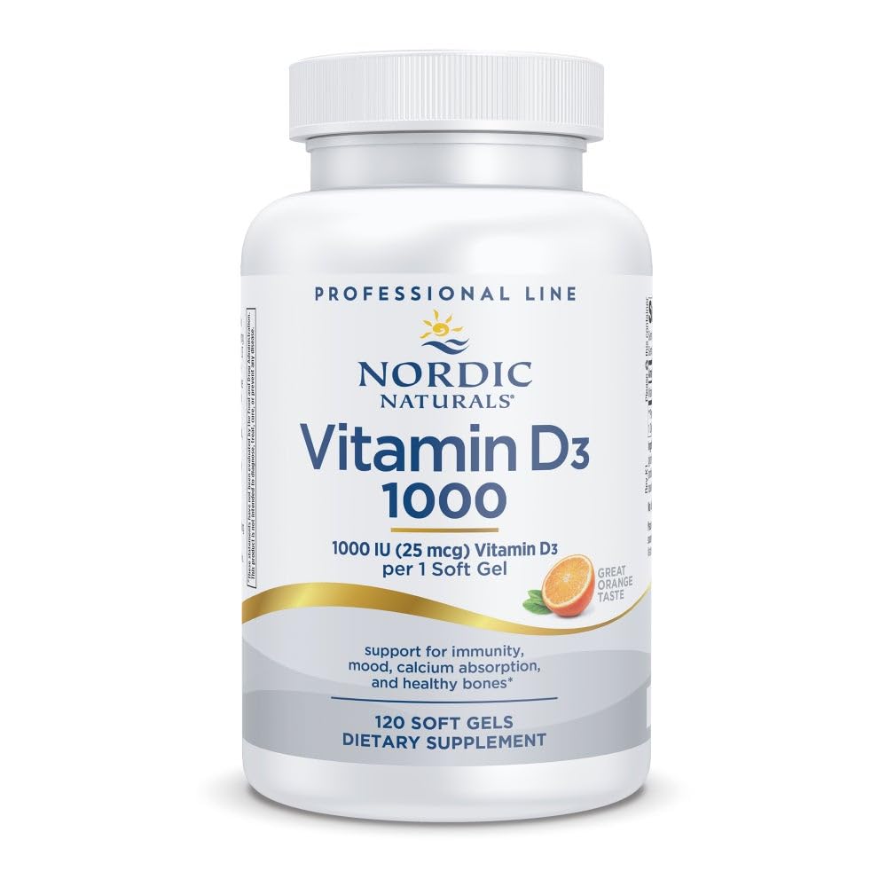 Nordic Naturals Pro Vitamin D3 1000 Orange – 120 Mini Soft Gels, 1000 IU