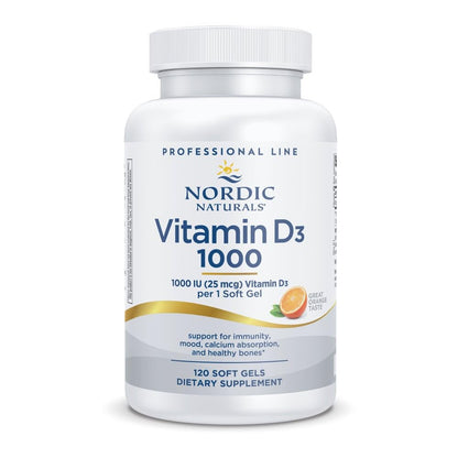 Nordic Naturals Pro Vitamin D3 1000 Orange – 120 Mini Soft Gels, 1000 IU