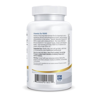 Nordic Naturals Pro Vitamin D3 1000 Orange – 120 Mini Soft Gels, 1000 IU