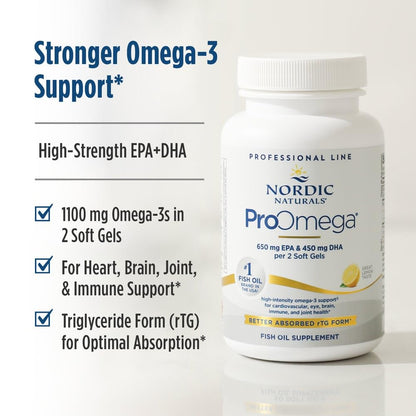 Nordic Naturals ProOmega Lemon | 60 Soft Gels, 1280 mg Omega-3