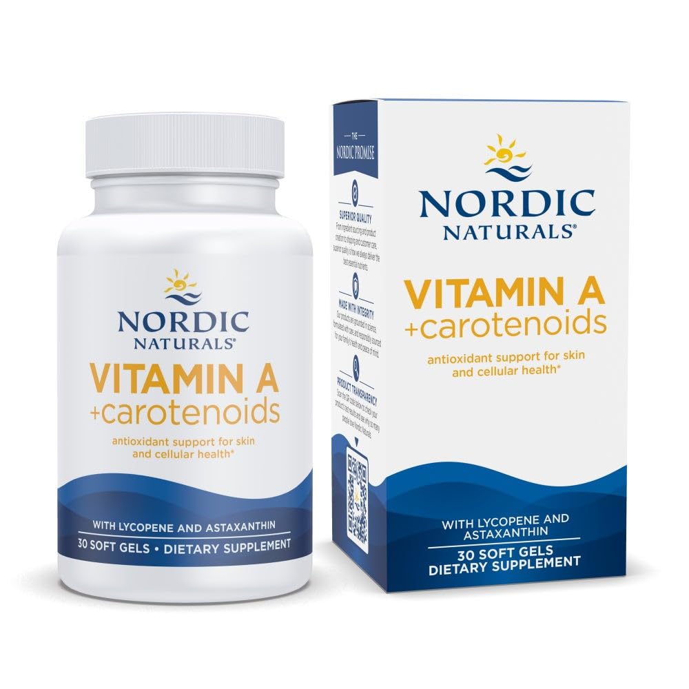 Nordic Naturals Vitamin A + Carotenoids | 30 Soft Gels | Skin & Cellular Health | Non-GMO