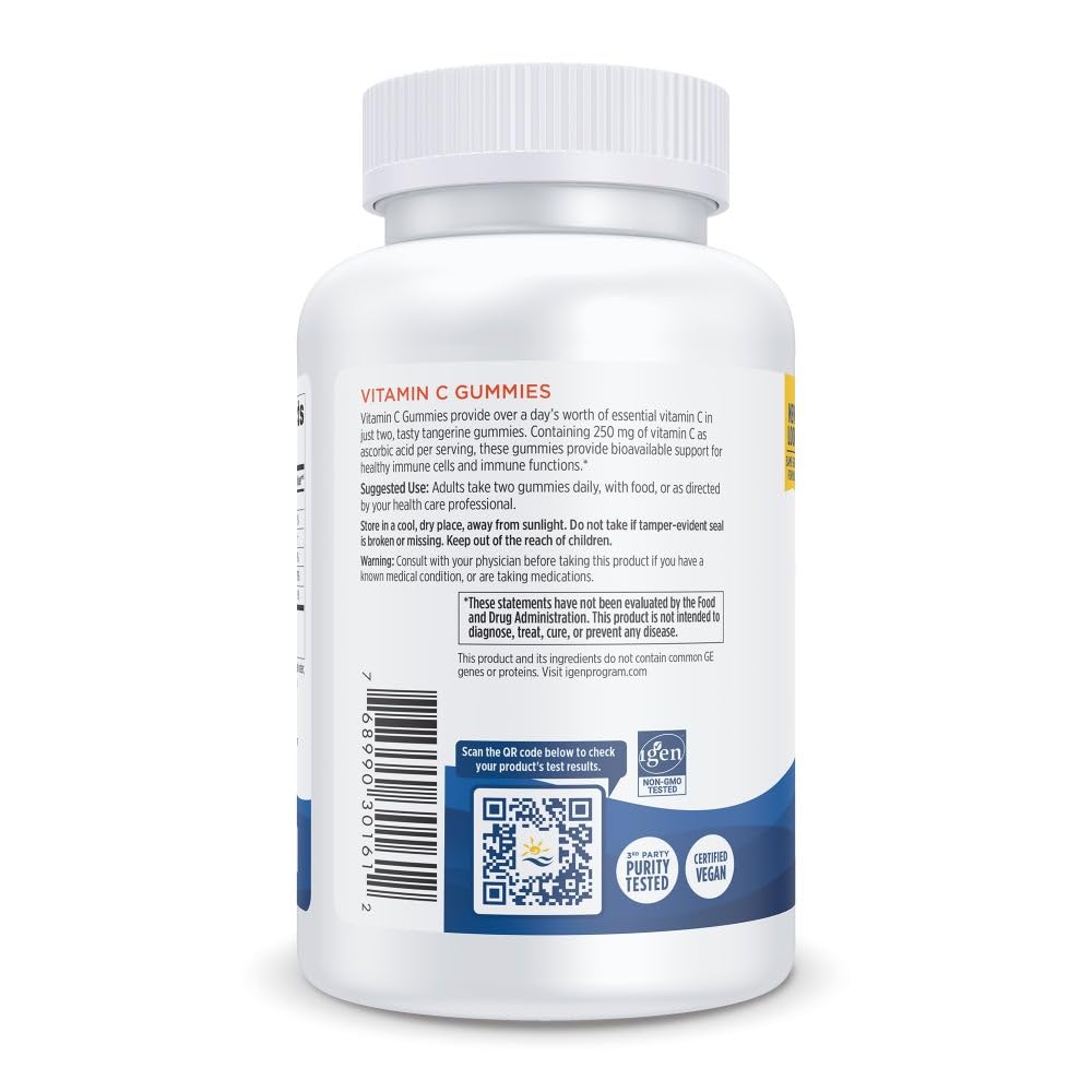 Nordic Naturals Vitamin C Gummies Tart Tangerine - 120 Gummies - 250 mg Vitamin C
