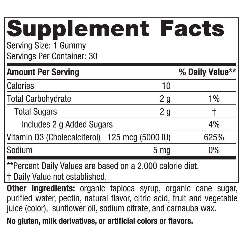Nordic Naturals Vitamin D3 5000 Gummies – Passion Fruit (30 Servings) | Vegetarian & Non-GMO
