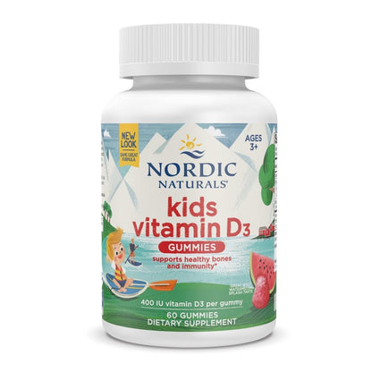 Nordic Naturals Vitamin D3 Gummies Kids – Wild Watermelon Splash, 400 IU, 60 Gummies