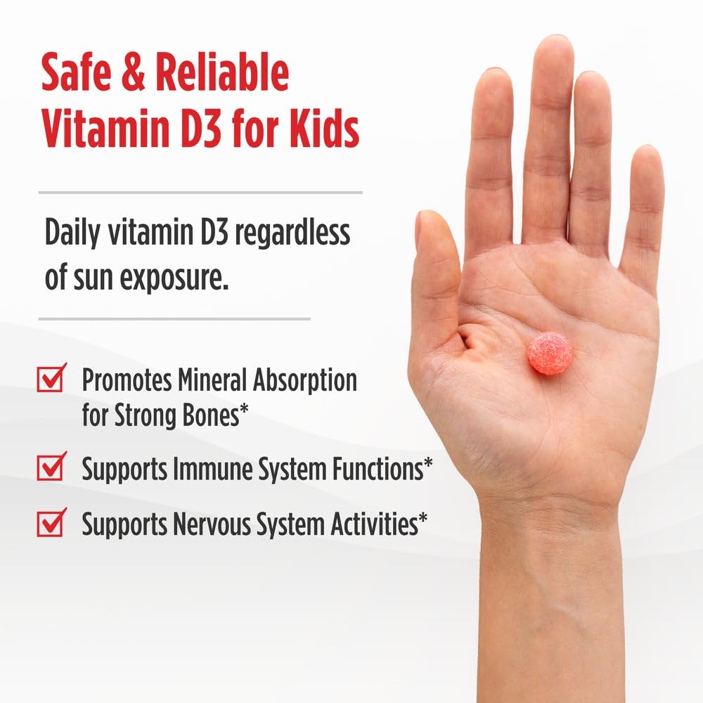 Nordic Naturals Vitamin D3 Gummies Kids - Wild Watermelon Splash, Pack of 2 | 400 IU D3