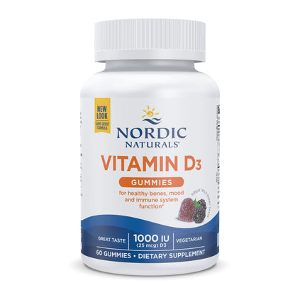 Nordic Naturals Vitamin D3 Gummies, Wild Berry – 60 Gummies | 1000 IU