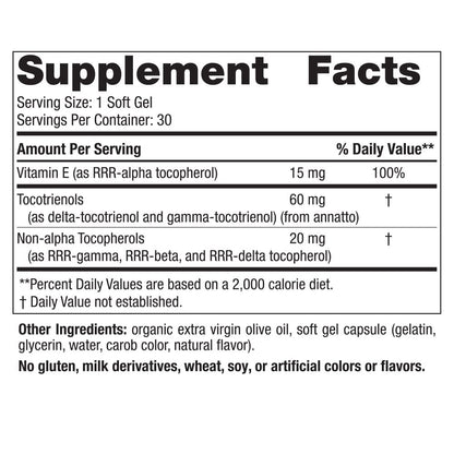 Nordic Naturals Vitamin E Complex, Unflavored – 30 Soft Gels (Pack of 2) | 6 Forms of Vitamin E, Non-GMO