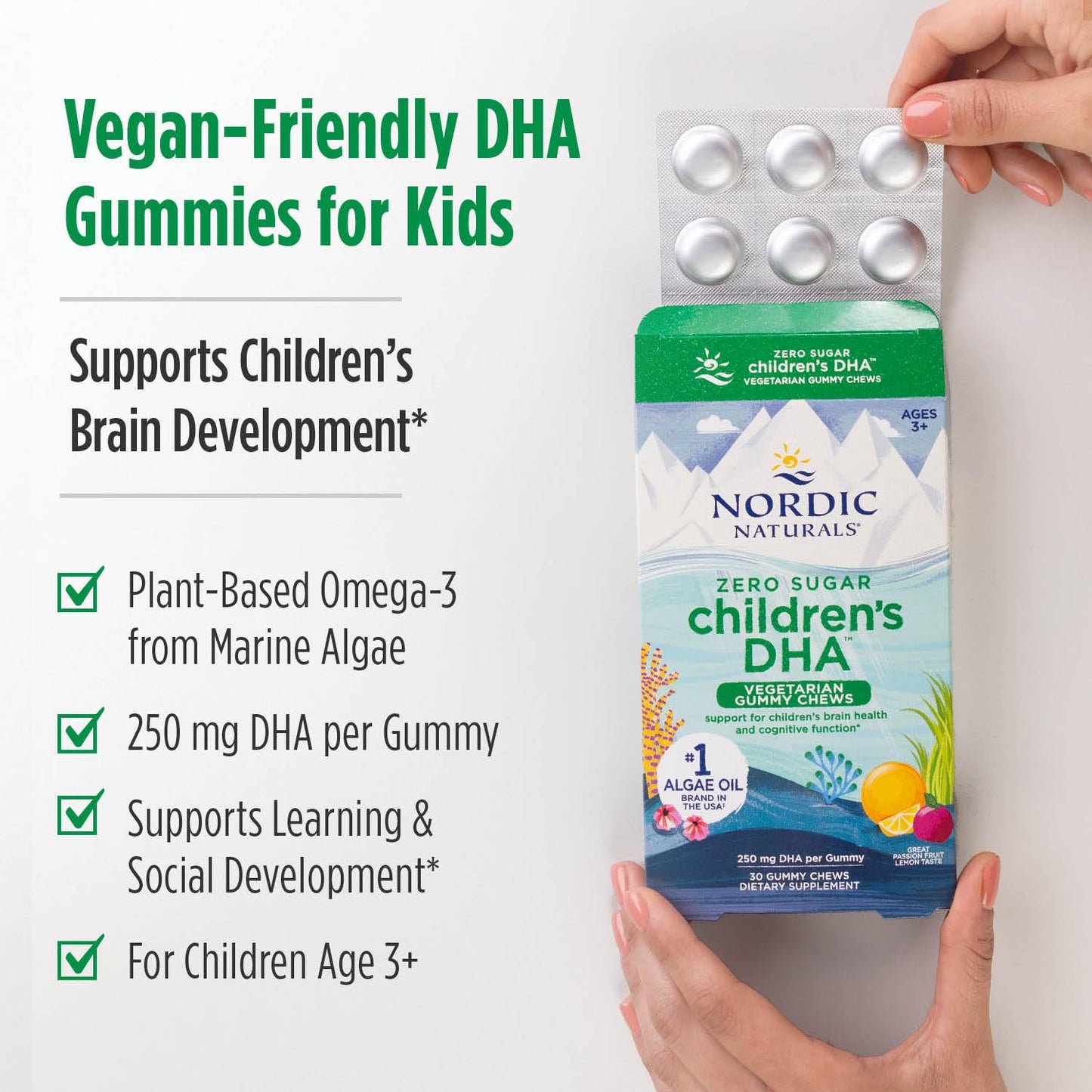 Nordic Naturals Zero Sugar Children's DHA Vegetarian Gummy Chews
