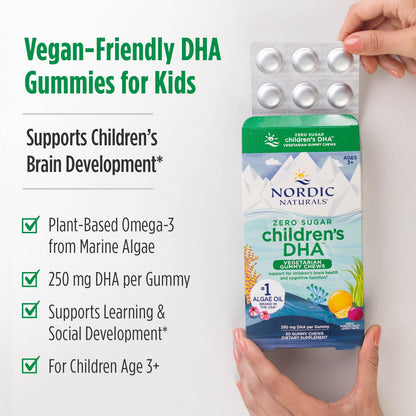 Nordic Naturals Zero Sugar Children's DHA Vegetarian Gummy Chews