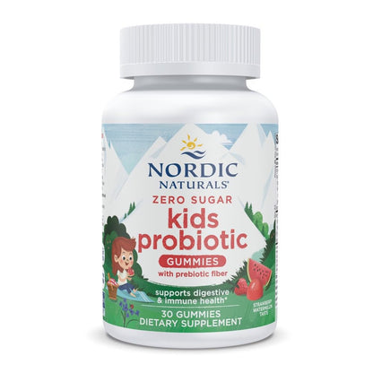 Nordic Naturals Zero Sugar Kids Probiotic Gummies – Strawberry Watermelon Flavor | 30 Gummies, Digestive & Immune Support