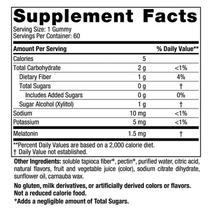 Nordic Naturals Zero Sugar Melatonin Gummies – Raspberry, 1.5 mg (60 Gummies) – Vegan, Non-GMO