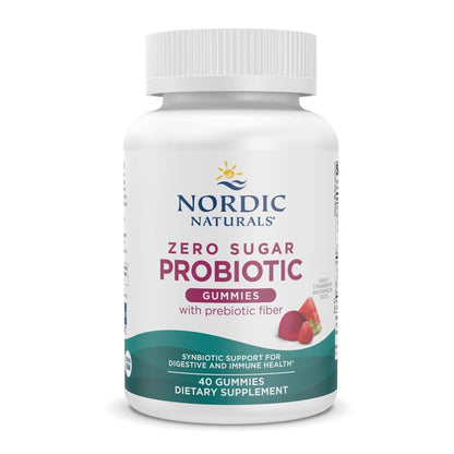 Nordic Naturals Zero Sugar Probiotic Gummies - Strawberry Watermelon, 40 Gummies | Digestive & Immune Support