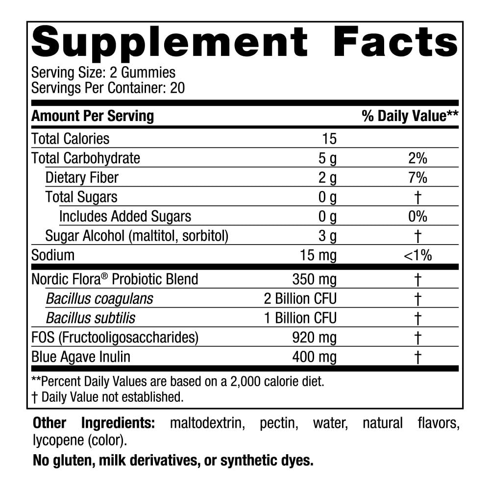 Nordic Naturals Zero Sugar Probiotic Gummies - Strawberry Watermelon, 40 Gummies | Digestive & Immune Support