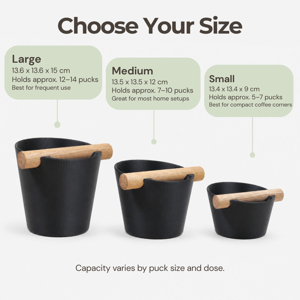Nordic Espresso Knock Box with Oak Bar KNOCDIC®