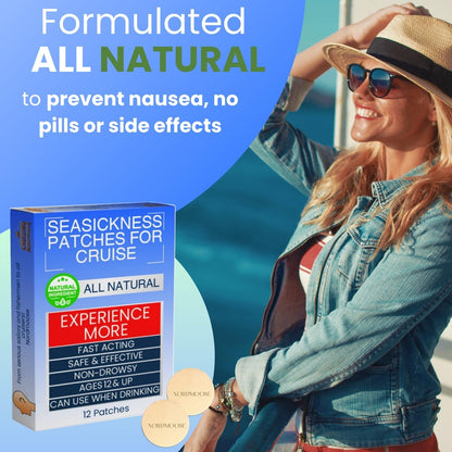 Nordmoose Sea Sickness Patches for Cruise - All Natural Non-Drowsy Motion Sickness Patches (3 Pack)