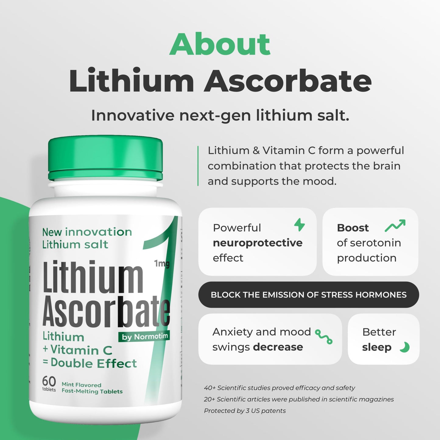 Normotim Lithium Ascorbate 1mg – Safe Microdose Mood & Focus | USA Made