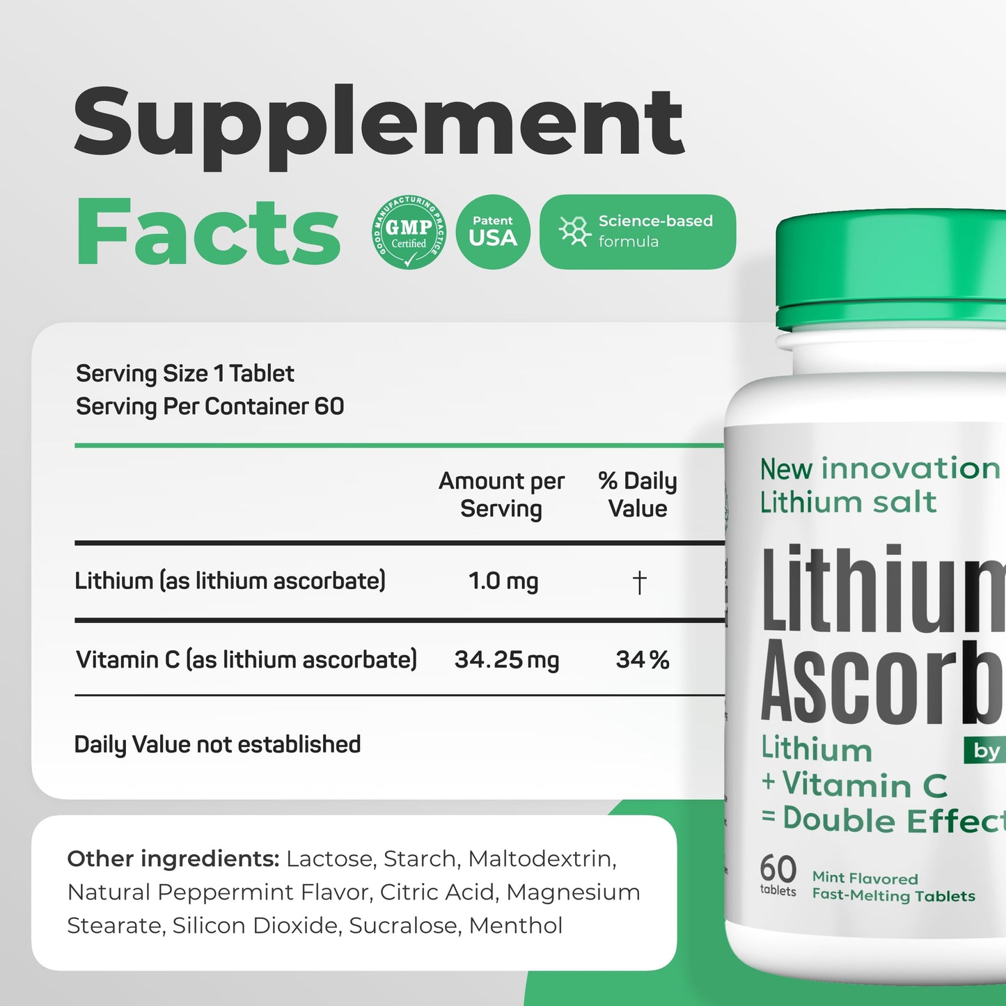 Normotim Lithium Ascorbate 1mg – Safe Microdose Mood & Focus | USA Made