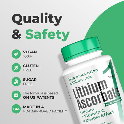 Normotim Lithium Ascorbate 1mg – Safe Microdose Mood & Focus | USA Made