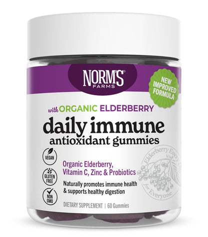 Norm's Farms Organic Elderberry Gummies - Daily Immune Support for Adults & Kids