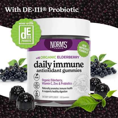 Norm's Farms Organic Elderberry Gummies - Daily Immune Support for Adults & Kids