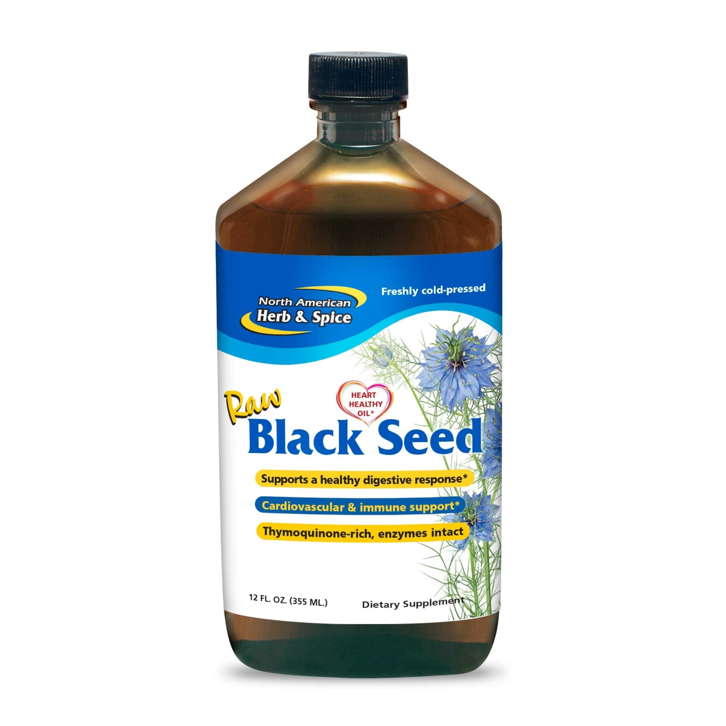 North American Herb & Spice Black Seed Oil 12 oz – Heart & Immune Support