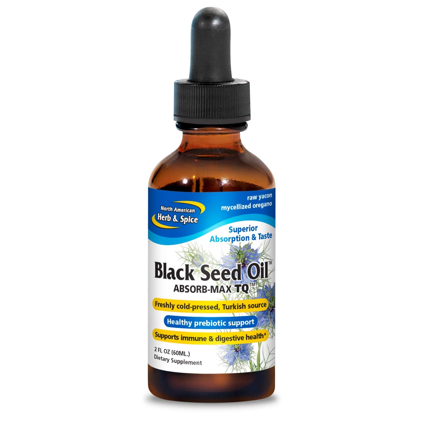 North American Herb & Spice Black Seed Oil Absorb-Max TQ – Sublingual Drops (2 fl oz) – Immune & Digestive Support – Non-GMO
