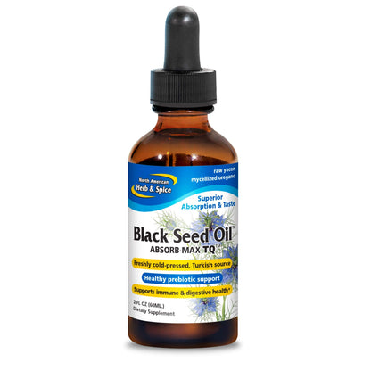 North American Herb & Spice Black Seed Oil Absorb-Max TQ – Sublingual Drops (2 fl oz) – Immune & Digestive Support – Non-GMO