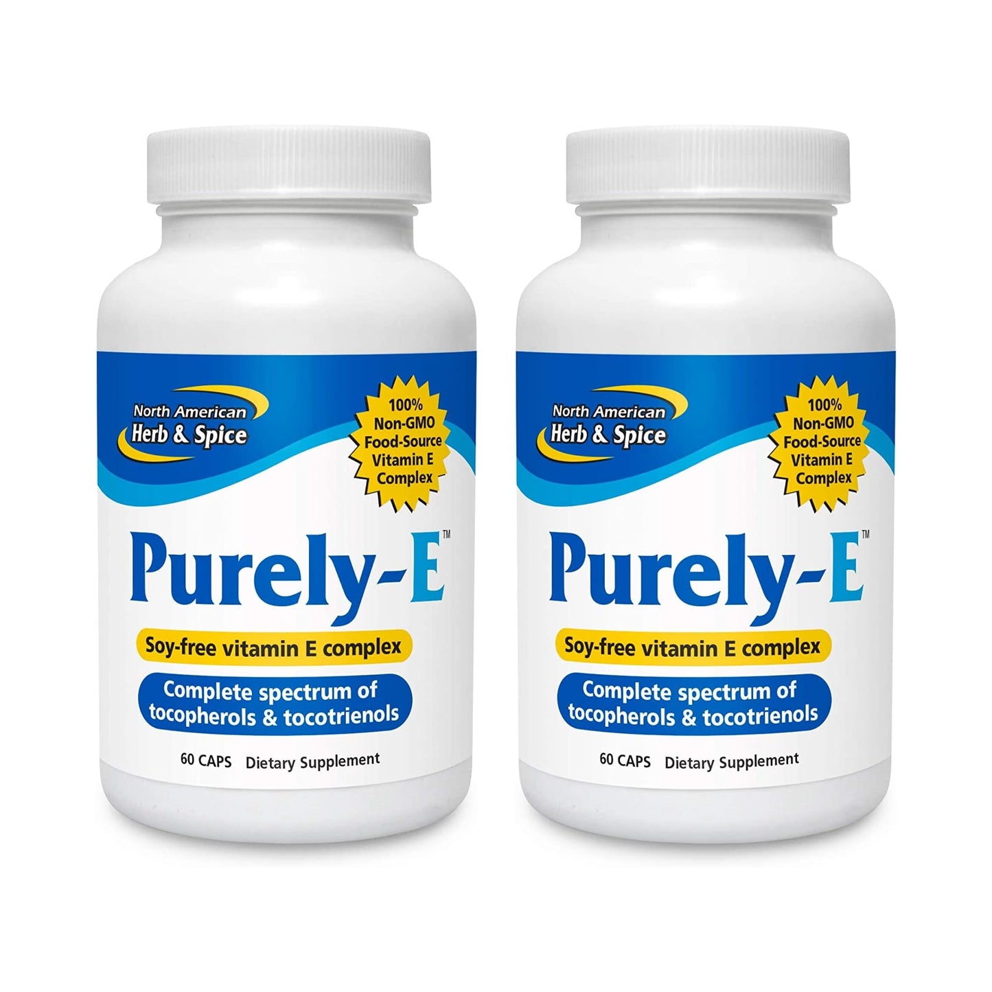 NORTH AMERICAN HERB & SPICE Purely-E – 60 Capsules (Pack of 2) – Supports Hair, Skin & Nails