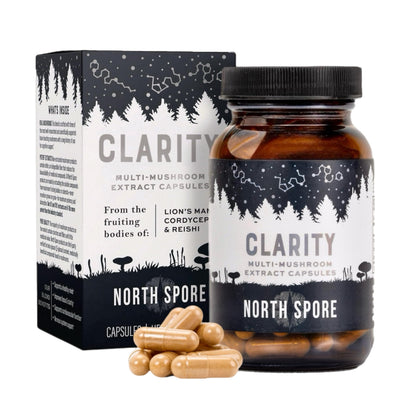 North Spore Clarity Mushroom Extract Capsules | Lion's Mane, Reishi & Cordyceps – 120ct