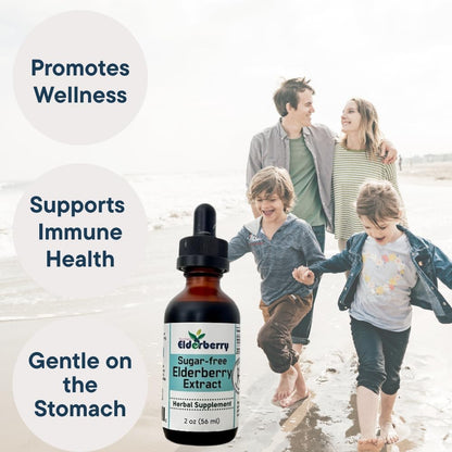 Northern Elderberry Sugar-Free Elixir - 2 oz Glycerite (Alcohol-Free) | Kid-Friendly Herbal Dietary Supplement