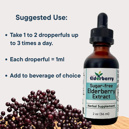 Northern Elderberry Sugar-Free Elixir - 2 oz Glycerite (Alcohol-Free) | Kid-Friendly Herbal Dietary Supplement