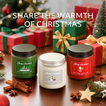 NORVENCE Christmas Candles Gift Set – Stress Relief Scented (7 oz)