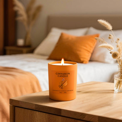 NORVENCE Cinnamon Candle – 10oz Soy Wax, Hand-Poured, Gift for Women & Men