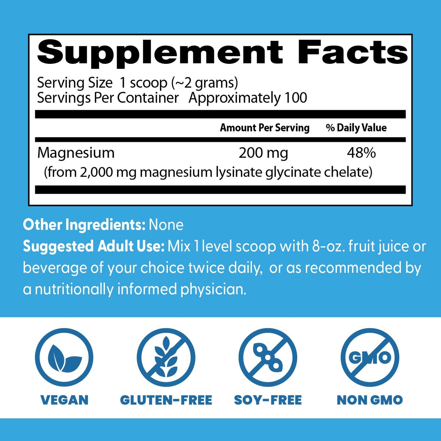 Doctor's Best High Absorption Magnesium Powder – TRACS Chelated, Not Buffered, 200 g