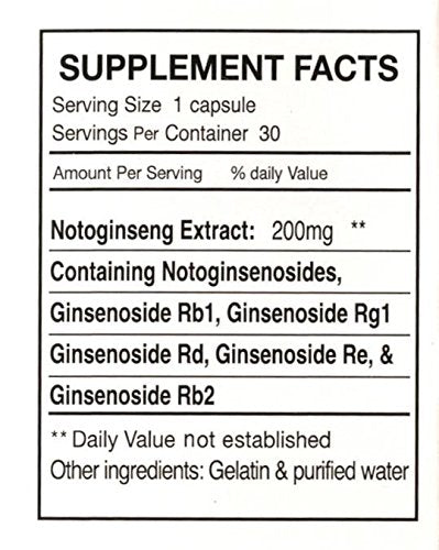 NOTOGINSENG ™ – Support Healthy Heart | 100% All-Natural Notoginseng Supplement, 30 Capsules, 90% Notoginsenosides, San Qi | Farlong