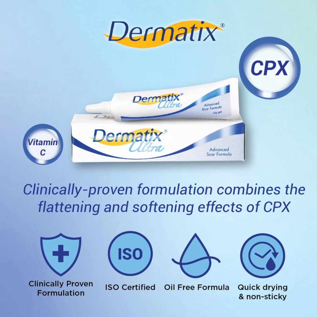 NOUVOS Dermatix Ultra Advanced Scar Gel - 15g | Softens, Flattens, Quick-Drying & Odorless