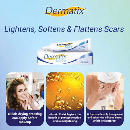 NOUVOS Dermatix Ultra Advanced Scar Gel - 15g | Softens, Flattens, Quick-Drying & Odorless