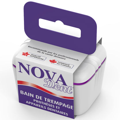 Novadent Dentures Cleaner Soaking Bath – Classic | Cleaning Container for Dental Appliances