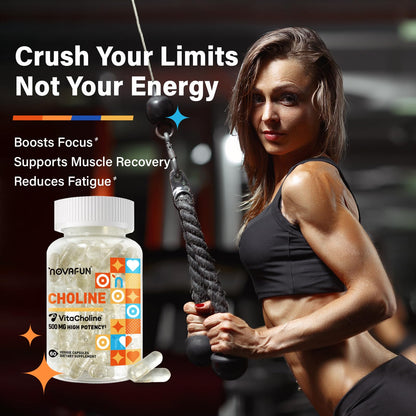 Novafun Choline 500mg – Brain Health & Cognitive Support, Vegan, 60 Capsules