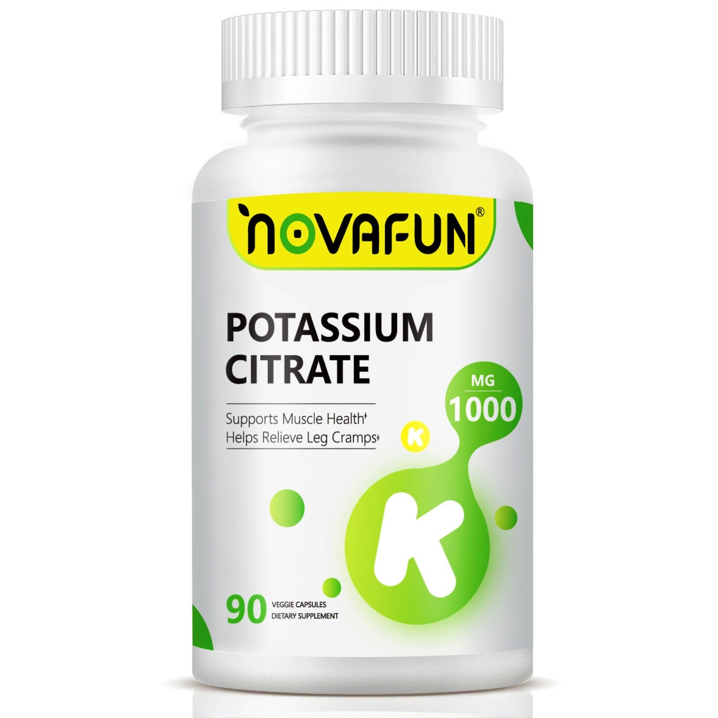Novafun Potassium Citrate 1000mg – 90 Capsules | Vegan, Non-GMO, Gluten Free