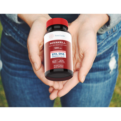 NovaKrill Krill Oil Omega-3 1000mg Softgels – EPA, DHA, Astaxanthin | No Fishy Aftertaste | Antarctic Krill Oil – 60 Liquid Capsules