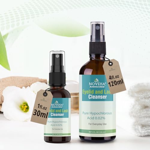 NOVEHA Eyelid Cleanser | Gentle Hypochlorous Spray for Eyelid Hygiene & Dry Relief (1oz)